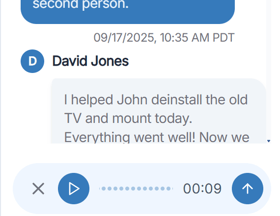 Comment preview card for survey follow-up and review.