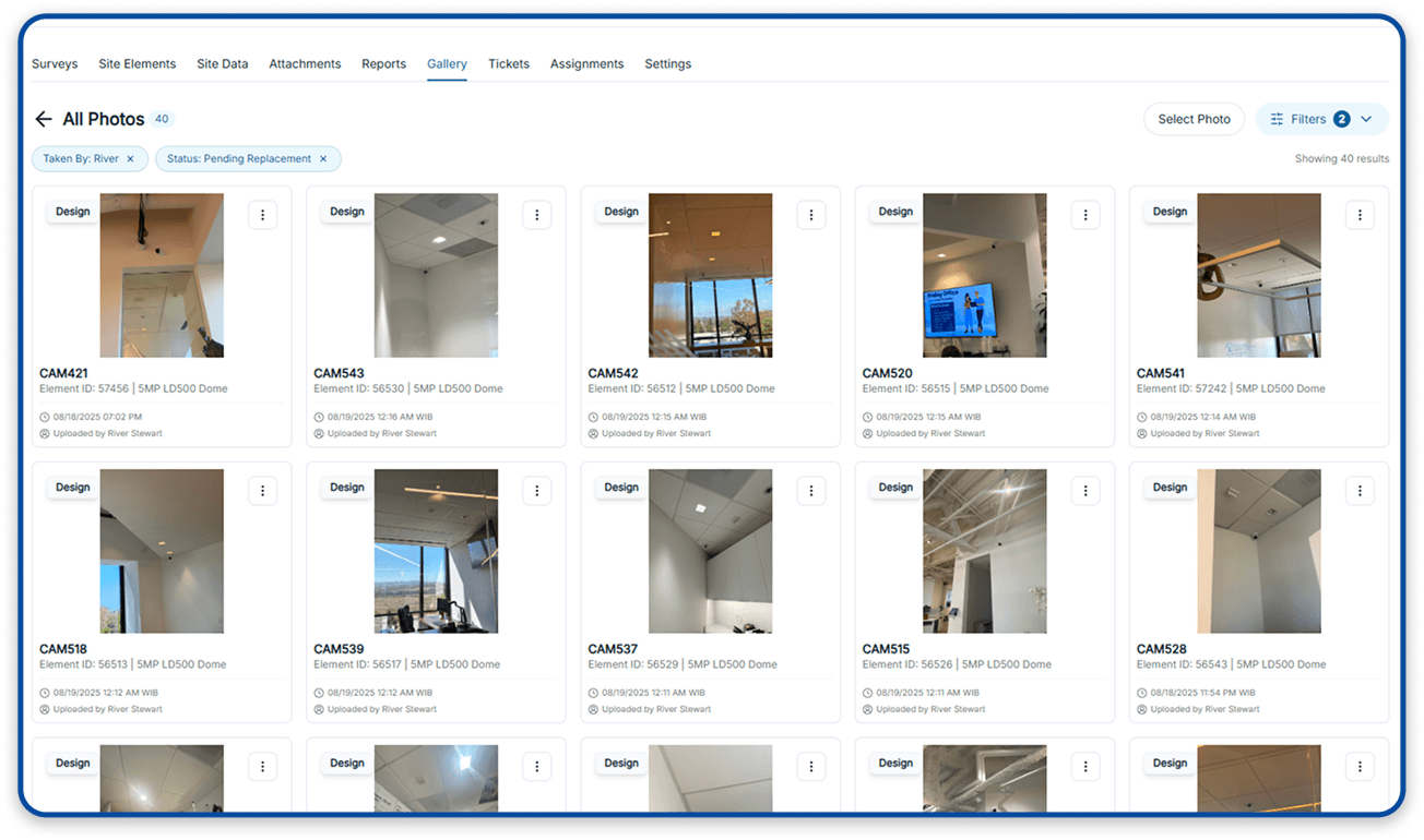 Photo report preview arranged for client and internal review.